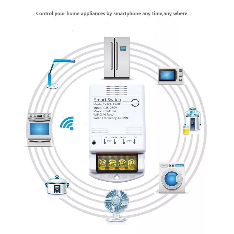4000W 30A Wifi Switch Relay Tu - 433Mhz Receiver Module ulasan dan harga