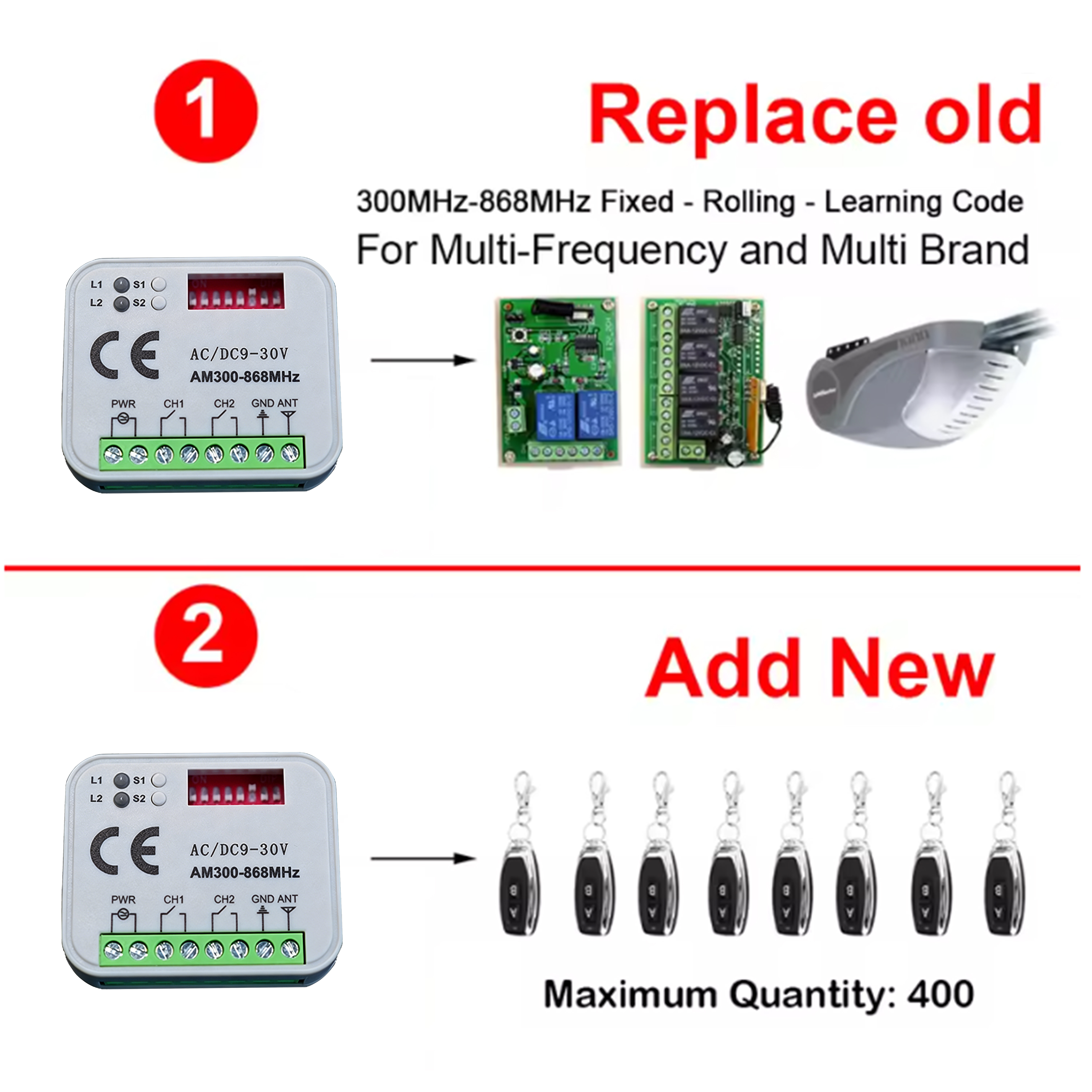 Garage Door Receiver 433MHz 30 - 433Mhz Receiver Module ulasan dan harga