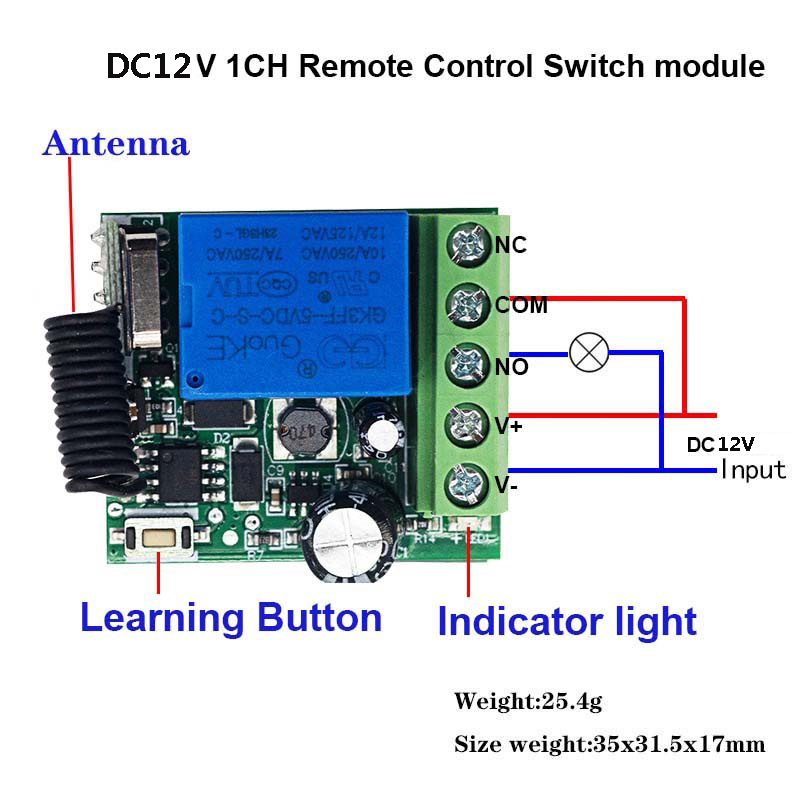 DC 12V 10A Relay Receiver Mini - 433Mhz Receiver Module ulasan dan harga