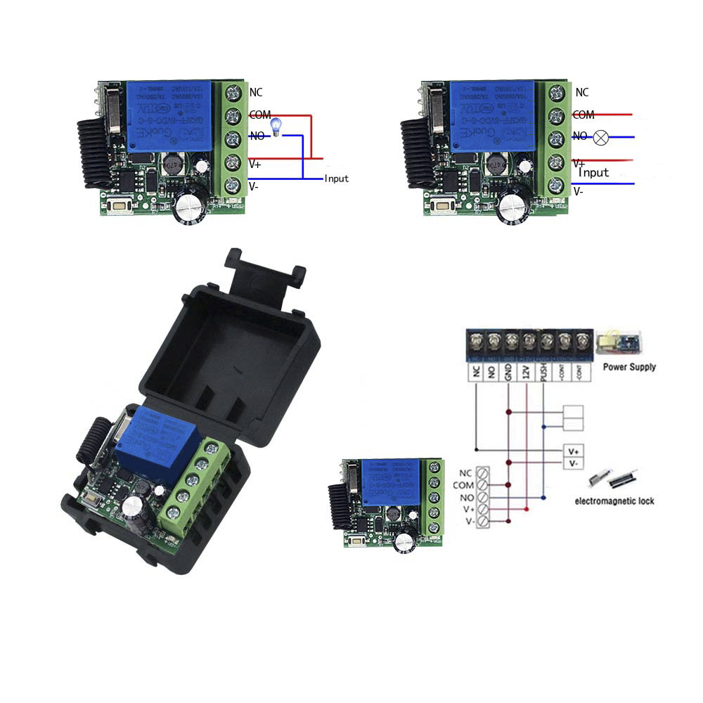 DC 12V 10A Relay Receiver Mini - 433Mhz Receiver Module ulasan dan harga